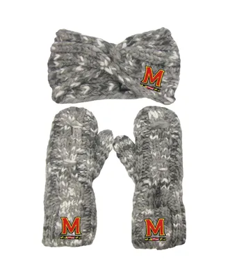 Women's ZooZatz Maryland Terrapins Logo Marled Headband and Mitten Set