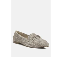 Abeera Chain Embellished Loafers