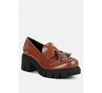 Womens jonah tassels detail chunky loafers