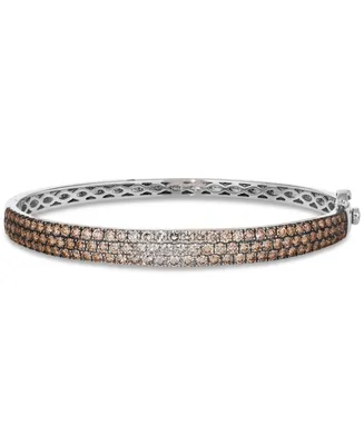 Le Vian Ombre Chocolate Diamond & Nude Pave Bangle Bracelet (3-1/2 ct. t.w.) 14k Rose Gold (Also Available White or Yellow Go