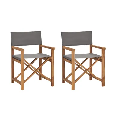 Folding Director's Chairs 2 pcs Solid Wood Teak