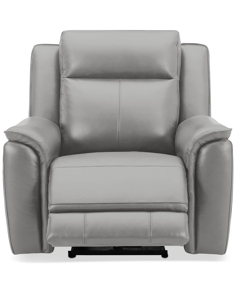 Addyson 41" Zero Gravity Leather Recliner with Power Headrest, Created for Macy's