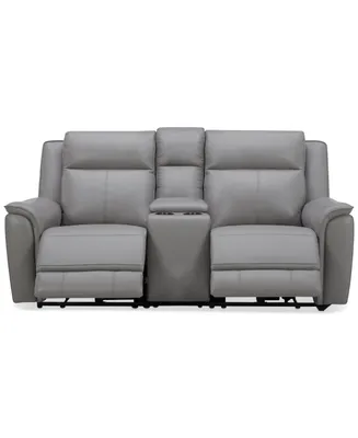 Addyson 77" 3-Pc. Leather Sofa with 2 Zero Gravity Recliners Power Headrests & 1 Console, Created for Macy's