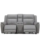 Addyson 77" 3-Pc. Leather Sofa with 2 Zero Gravity Recliners Power Headrests & 1 Console, Created for Macy's