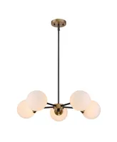 Trade Winds Marcia 5-Light Chandelier in English Bronze and Warm Brass