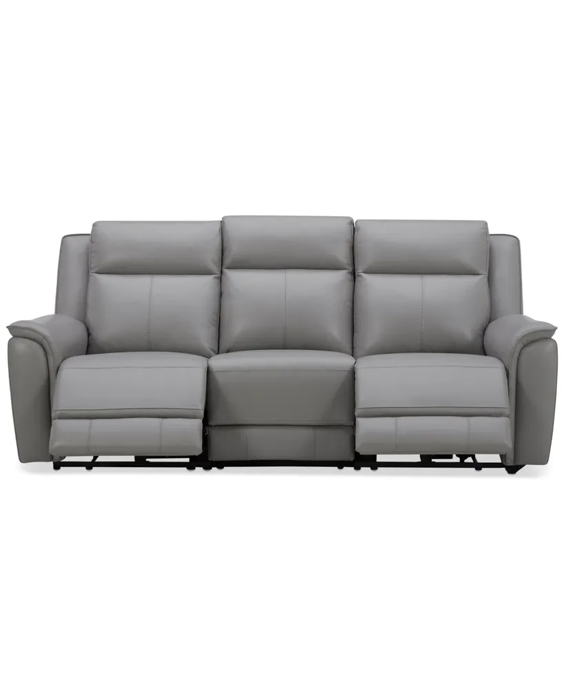 Addyson 88" 3-Pc. Leather Sofa with 2 Zero Gravity Recliners Power Headrests & 1 Armless Chair, Created for Macy's