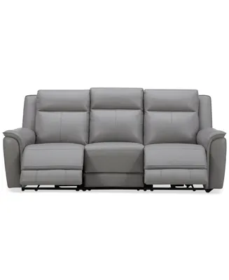 Addyson 88" 3-Pc. Leather Sofa with 2 Zero Gravity Recliners Power Headrests & 1 Armless Chair, Created for Macy's