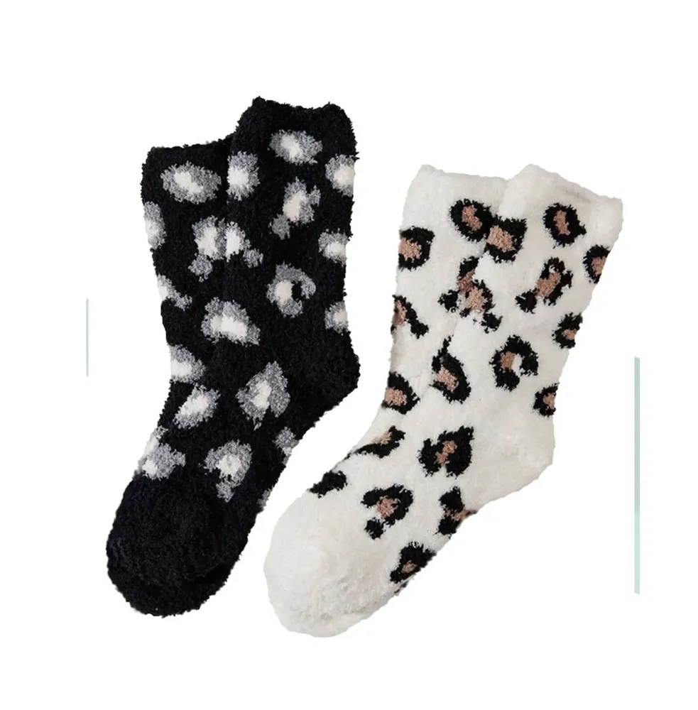 Stems Two Pack Cozy Leopard Socks