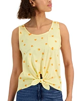 Rebellious One Juniors' Oranges Tie-Front Tank Top