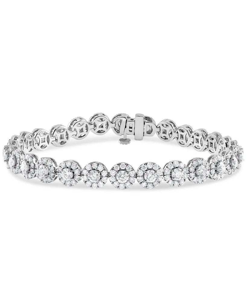 Diamond Halo Tennis Bracelet (7 ct. t.w.) in 14k White Gold