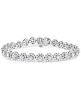 Diamond Halo Tennis Bracelet (7 ct. t.w.) in 14k White Gold