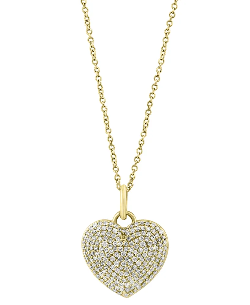 EFFY Collection D'Oro by EFFY® Diamond Pavé Diamond Heart Pendant (3/4 ct.  t.w.) in 14k Gold or 14k Rose Gold - Macy's