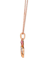Le Vian Nude Diamond (1/10 ct. t.w.) & Enamel Unicorn Adjustable 20" Pendant Necklace 14k Gold