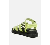 Womens Belcher Faux Leather Gladiator Sandals