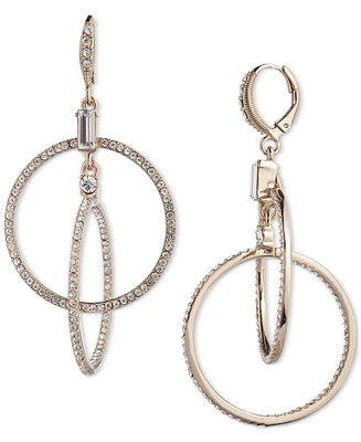 Givenchy Pave Crystal Orbital Hoop Mismatch Drop Earrings