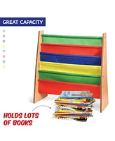 5 Pockets Kids Book Shelf And Magazine Rack Multi Color