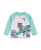 Infant Boys Dinosaur Graphic Raglan Rashguard and Boardshort