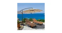 10 Feet Patio Offset Hanging Umbrella with Easy Tilt Adjustment