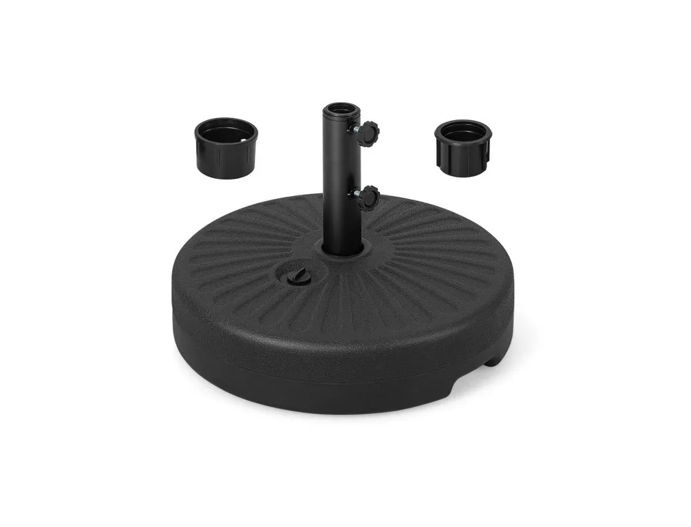 19.5 Inch Fillable Round Umbrella Base Stand for Yard Garden Poolside-Black