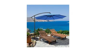 10 Feet Patio Offset Hanging Umbrella with Easy Tilt Adjustment