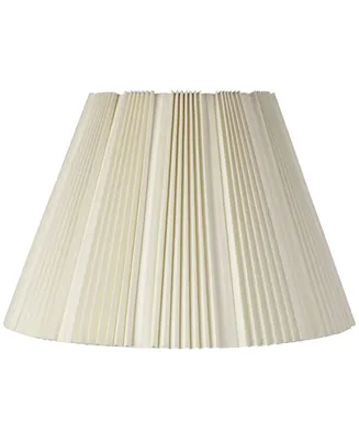 Eggshell Pleated Large Lamp Shade 9.5" Top x 19" Bottom x 13" High (Spider) Replacement with Harp and Finial - Springcrest