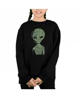 Alien - Big Girl's Word Art Crewneck Sweatshirt