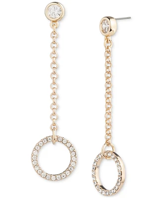 Lauren Ralph Lauren Gold-Tone Crystal Rolo Chain Linear Earrings