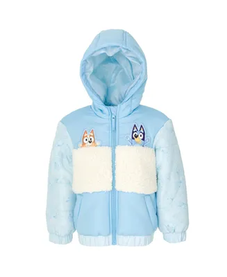 Bluey Bingo Girls Zip Up Winter Puffer Jacket Toddler |Child
