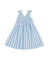 Hope & Henry Girls' Sleeveless Bow Shoulder Swing Dress