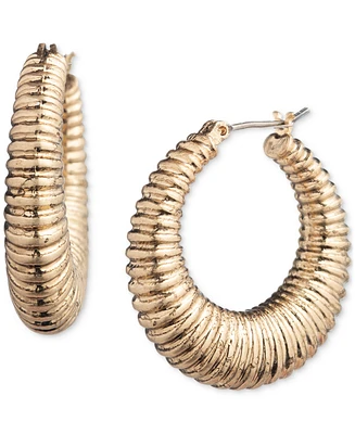 Lauren Ralph Lauren Gold-Tone Small Textured Hoop Earrings, 0.66"