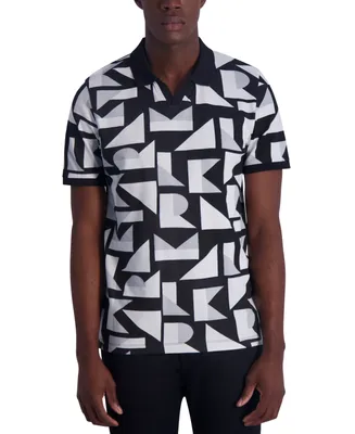 Karl Lagerfeld Paris Men's Slim Fit Short-Sleeve Printed Pique Polo Shirt, Created for Macy's