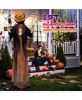 5.6 Ft Halloween Animated Standing Pumpkin Scarecrow