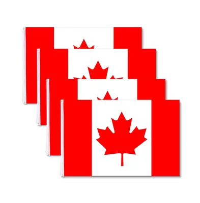 4pcs 3'x5' Ft Canada Flag Canadian Maple Leaf Banner Outdoor Indoor For Flagpole