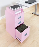 Office Star 27.75" 3 Drawer Locking Metal File Cabinet