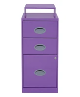 Office Star 27.75" 3 Drawer Locking Metal File Cabinet