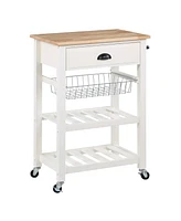 Office Star 33.75" Wood Hampton Kitchen Cart