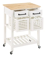 Office Star 34.25" Wood Stafford Kitchen Cart