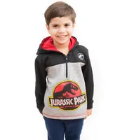 Jurassic Park Dinosaur Movie Logo Boys Fleece Hoodie Pullover Sweatshirt w Zipper Toddler| Child