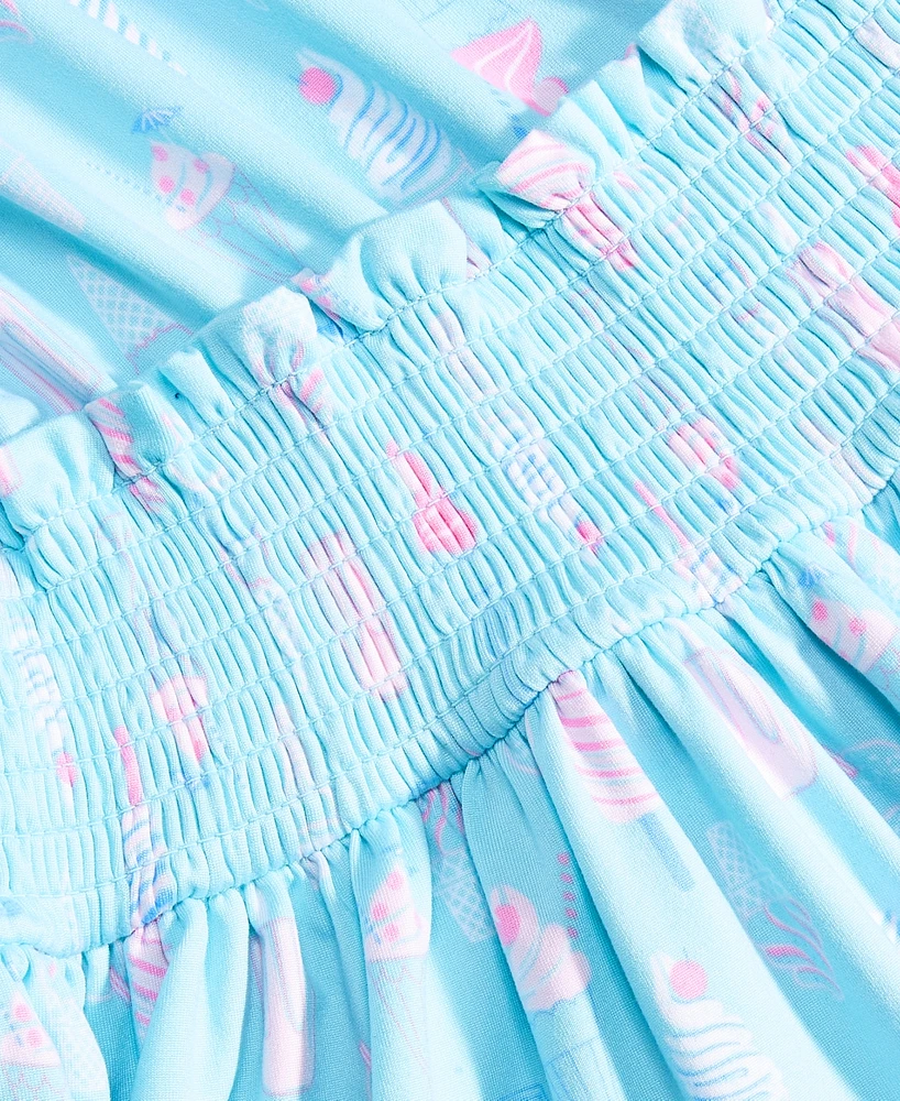 Epic Threads Big Girls Retro Ice Cream-Print Smocked Dress, Created for Macy's