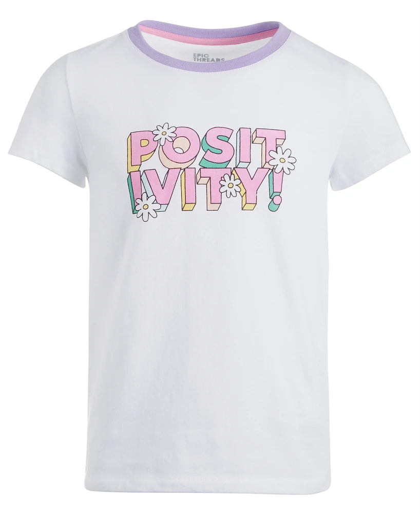 Epic Threads Big Girls Positivity Graphic T-Shirt, Created for Macy's