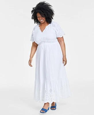 On 34th Trendy Plus Lace-Trim Maxi Dress, Created for Macy's