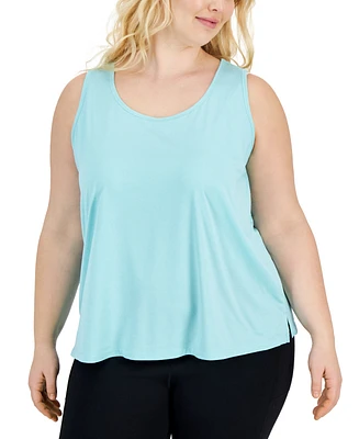 Id Ideology Plus Solid Essentials Crewneck Tank Top, Created for Macy's