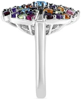 Effy Multi-Gemstone Flower Ring (3 ct. t.w.) in Sterling Silver