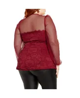 Plus Size Lace Party Top