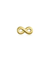 Bling Jewelry Petite Minimalist Helix14K Yellow Gold Cartilage Ear Lobe Piercing Symbol Of Love Infinity Stud Earring For Women Daith 1 Piece