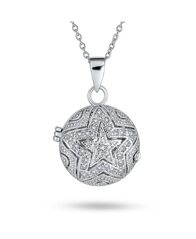 Bling Jewelry Filigree Star Round Circle Aromatherapy Essential Oil Perfume Diffuser Keepsake Photo Heart Shape Locket Pendant Necklace Sterling Silve