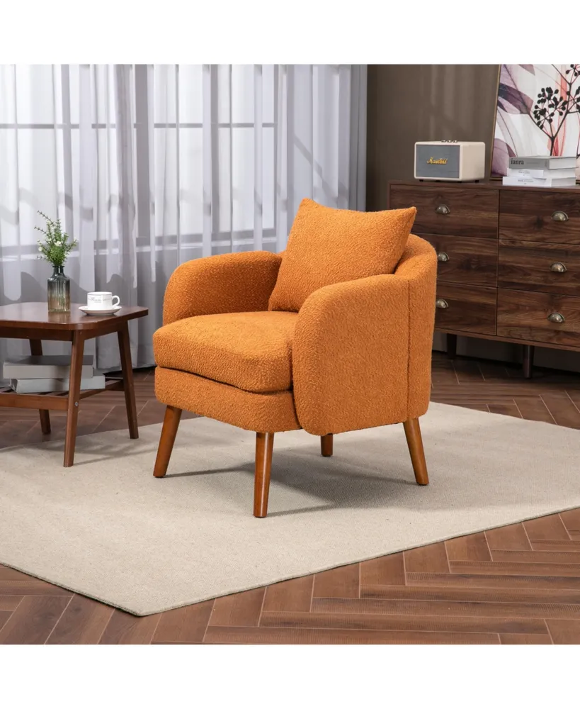 Simplie Fun Wood Frame Armchair, Modern Accent Chair Lounge Chair For Living Room
