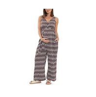 Ripe Maternity Grace V-Neck Jumpsuit Chocolate/White