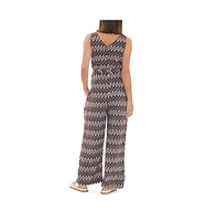 Ripe Maternity Grace V-Neck Jumpsuit Chocolate/White