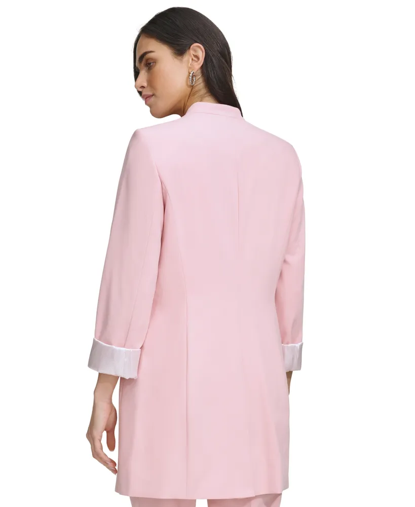 Calvin Klein Petite Luxe Open Front 3/4-Sleeve Jacket